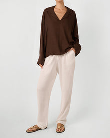 Kaftan Linen Top | Chestnut