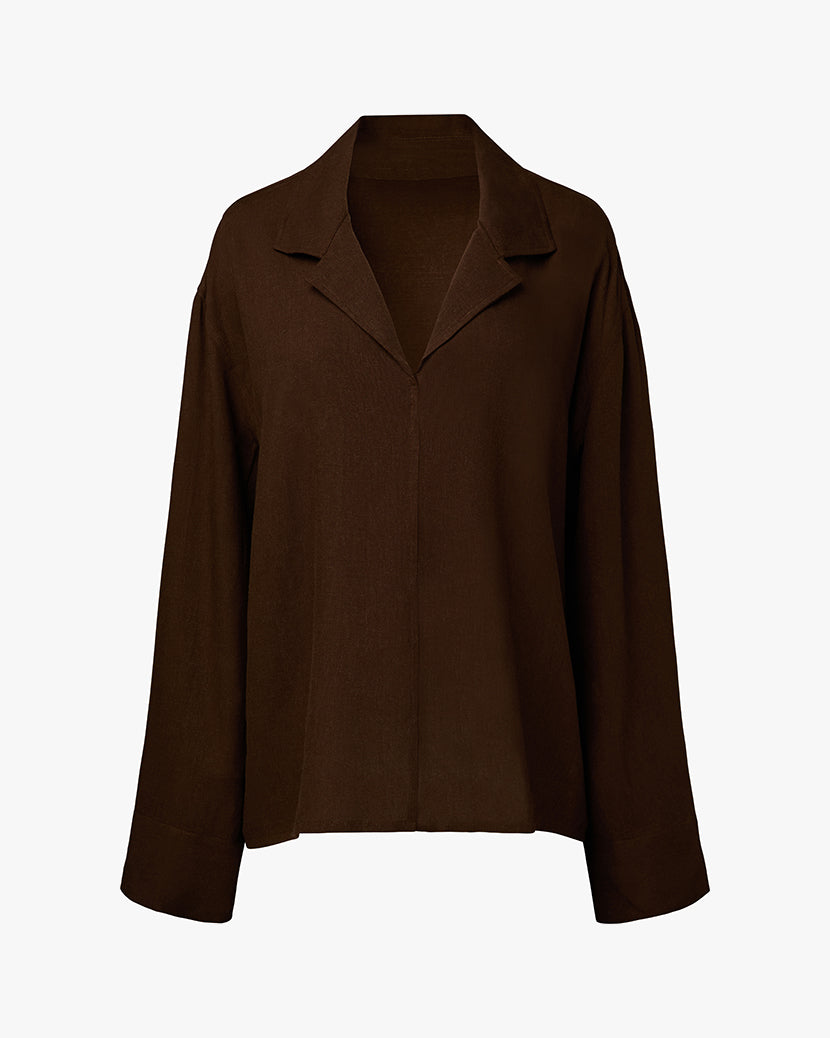 Kaftan Linen Top | Chestnut