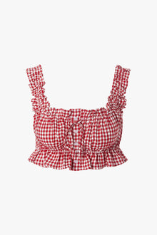 Ruffle Crop Top | Red