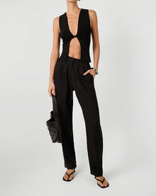 Twist Front Flyaway Tank | Black