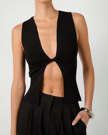 Twist Front Flyaway Tank | Black