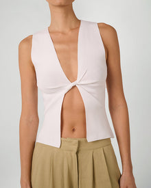 Twist Front Flyaway Tank | White