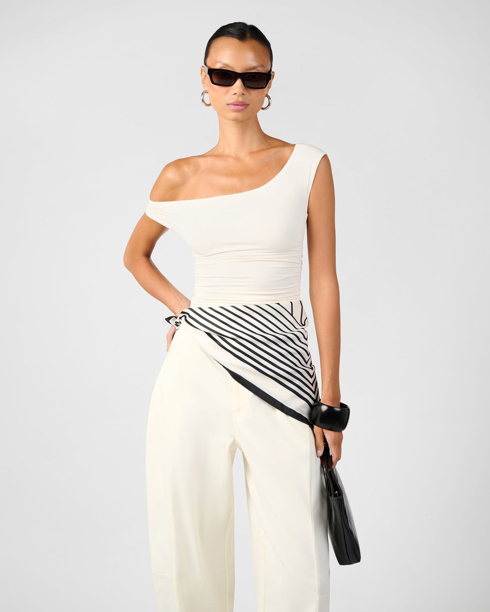 Twisted Off The Shoulder Top | Ivory