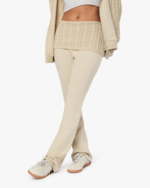 Cable Knit Roll Over Pant | Taupe