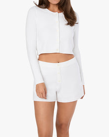 Cropped Cardigan | Classic White