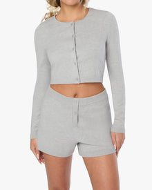 Cropped Cardigan | Heather Grey