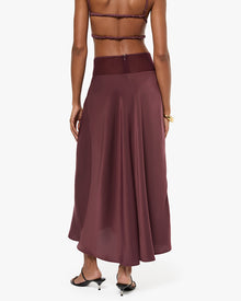Midi Chiffon Cutout Skirt | Merlot