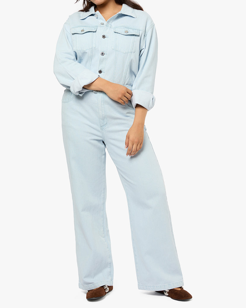 Relaxed Denim Jumpsuit | Super Light