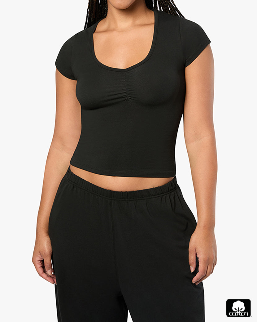 Ruched Tee | Black