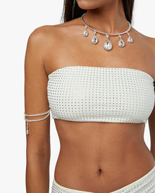 Crystal Bandeau Top | Ecru