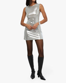 Muscle Tank Mini Dress | Silver