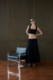 Midi Pull On Skirt | Black