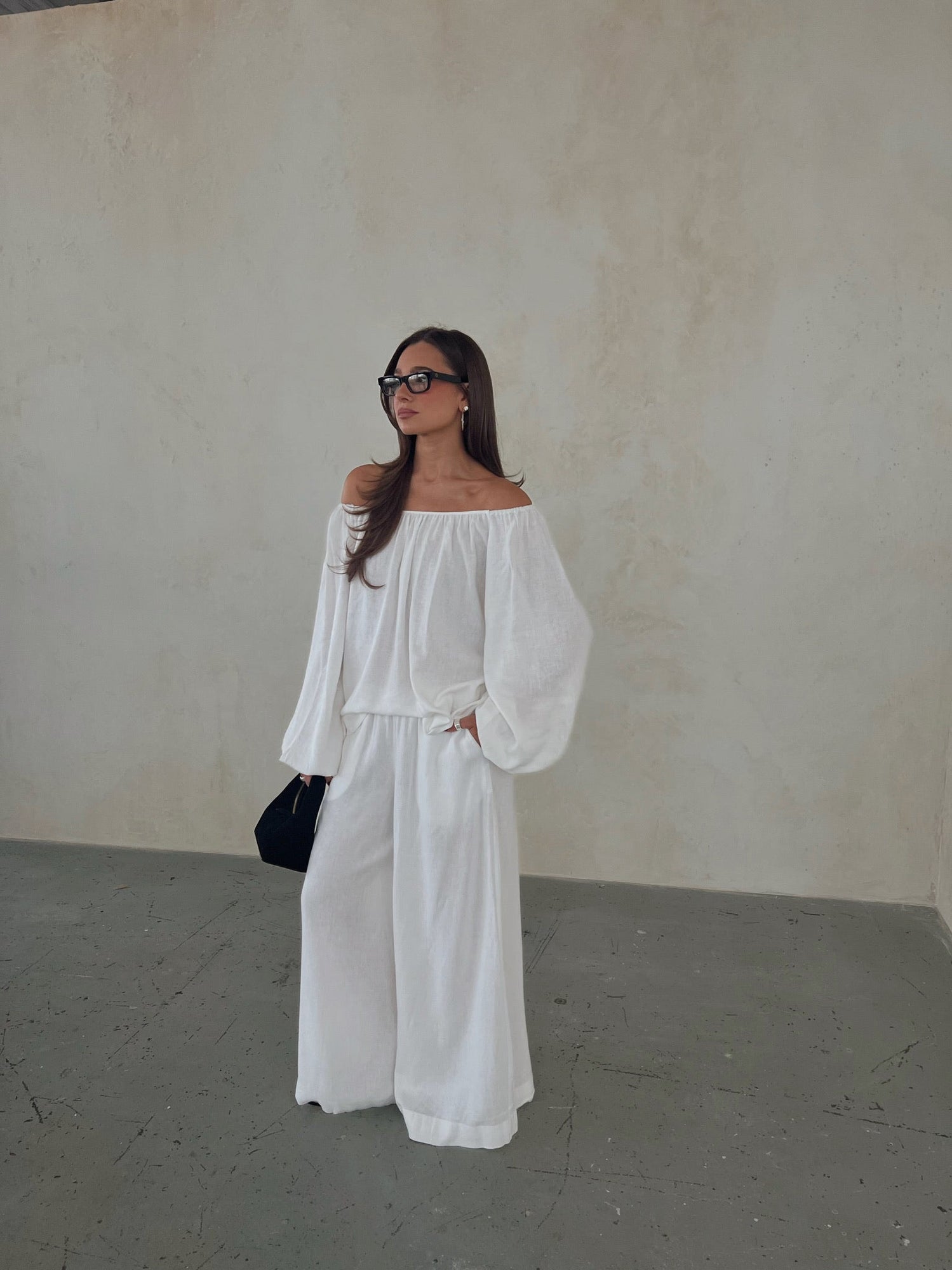 Wide Leg Pant | White