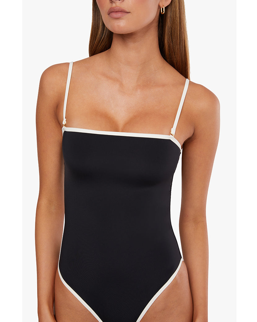 Strapless One Piece | Black/Off White