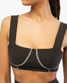 Corset Top Brushed Poly | Black