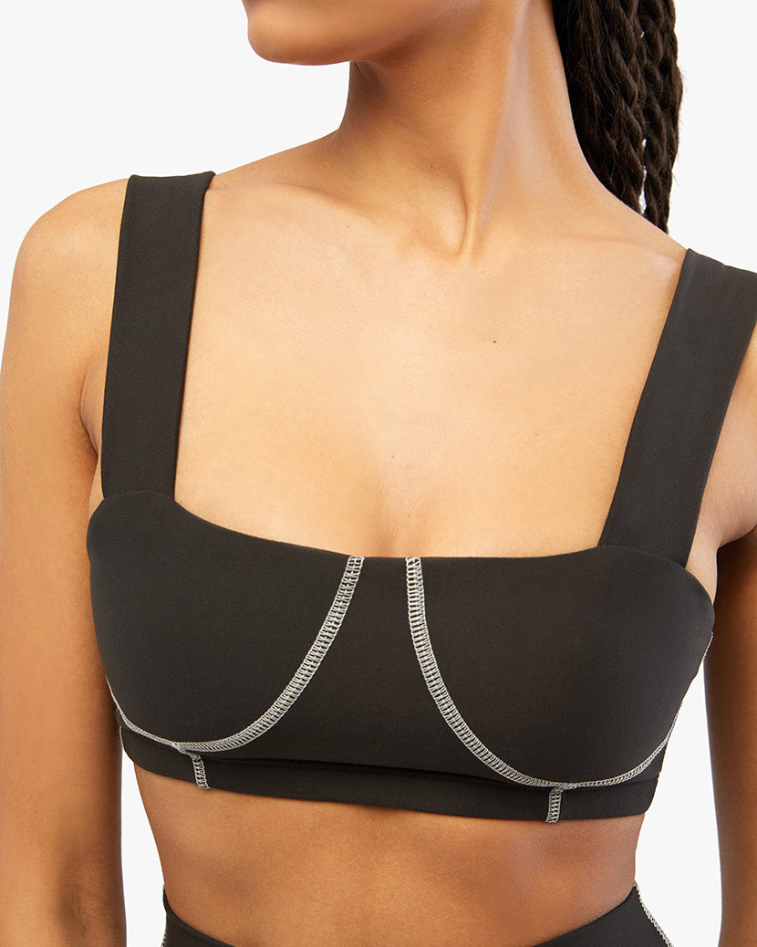 Corset Top Brushed Poly | Black