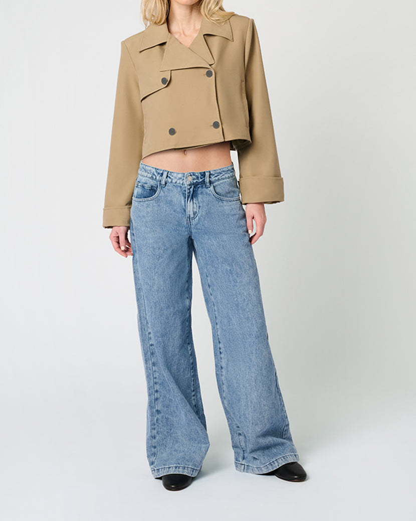 Cropped Trench Coat | Soft Brown