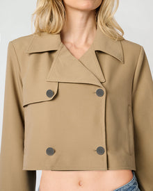 Cropped Trench Coat | Soft Brown