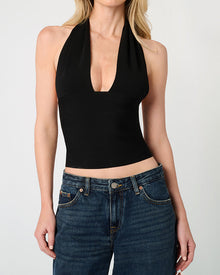Knit Halter Top | Black