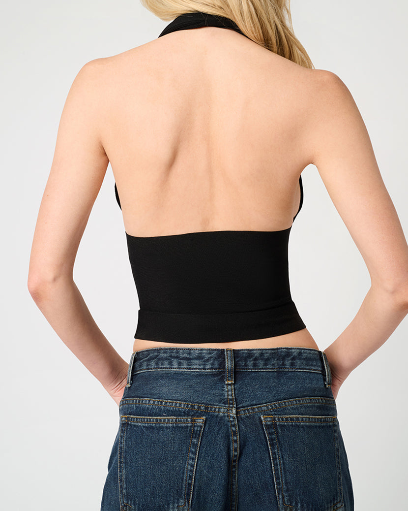 Knit Halter Top | Black