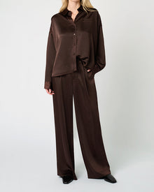 Cropped Button Front Shirt | Chestnut