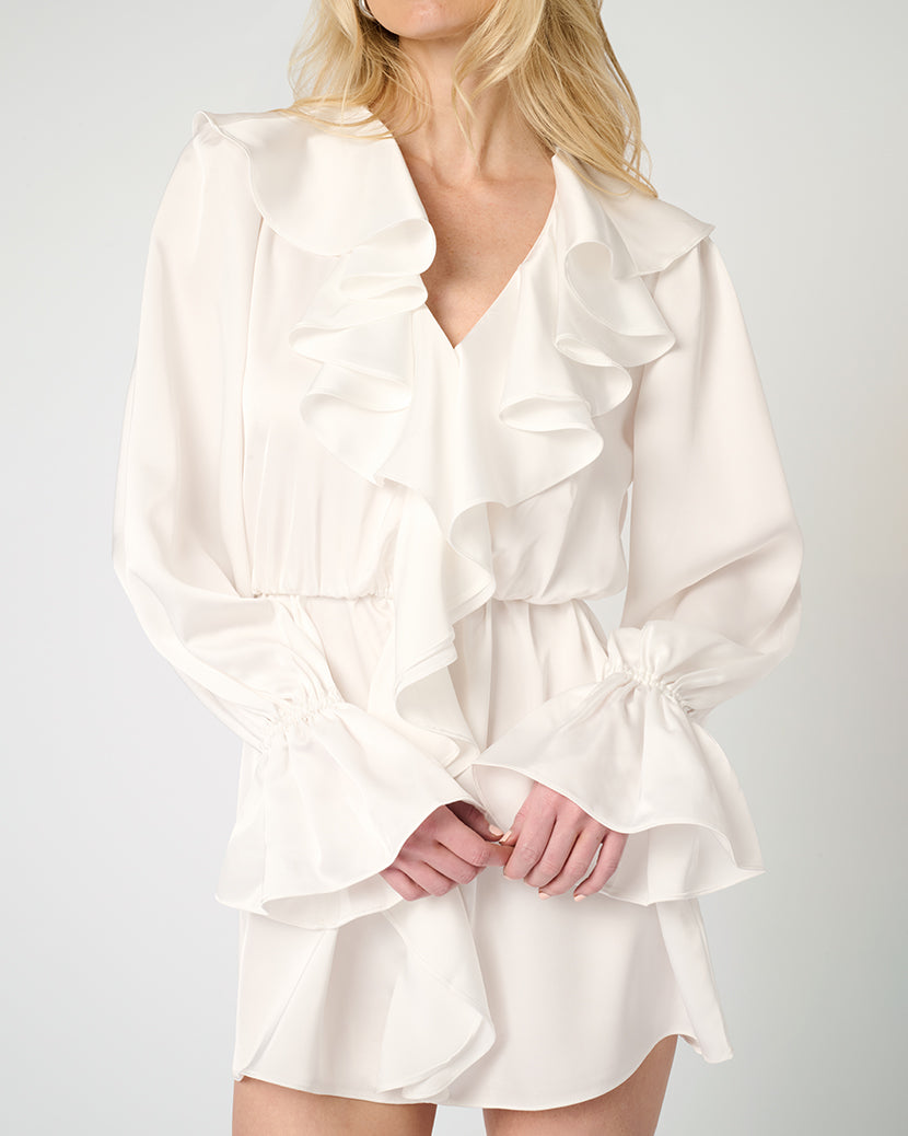 Ruffle Dress | White Ruffle Dress | White
