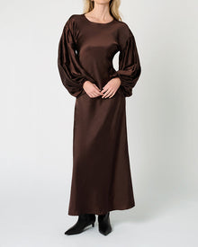 Balloon Sleeve Maxi Dress | Chestnut