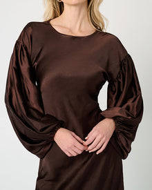 Balloon Sleeve Maxi Dress | Chestnut