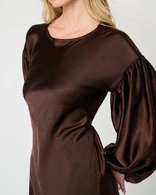 Balloon Sleeve Maxi Dress | Chestnut