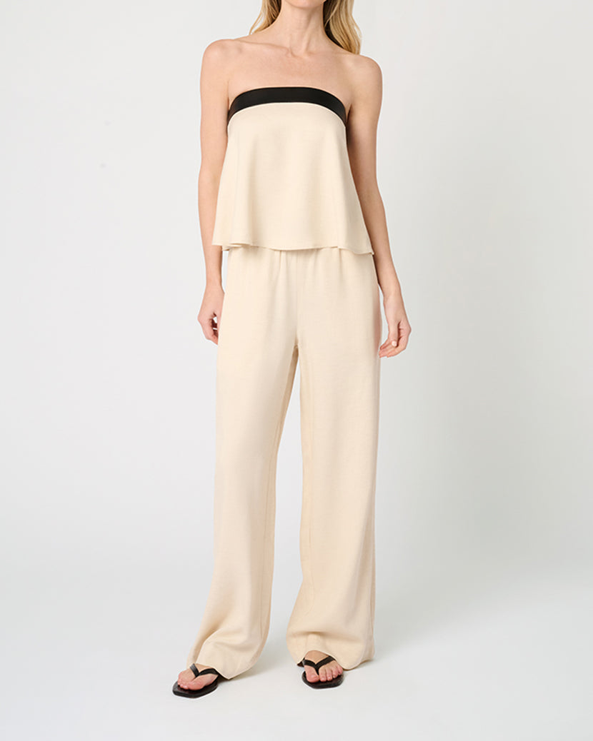 Straight Leg Pant | Black/Taupe