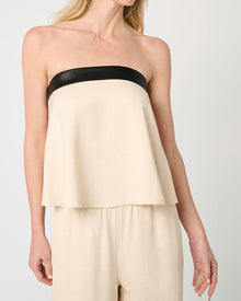 Strapless Top | Black/Taupe