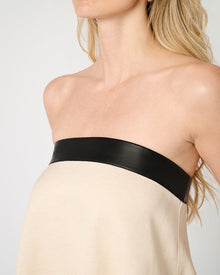Strapless Top | Black/Taupe