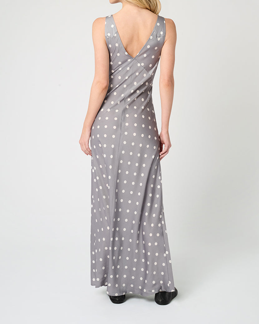 Ruched Cup Slip Maxi Dress | Dusty Blue