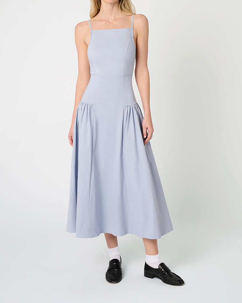 Flare Panel Midi Dress | Powder Blue