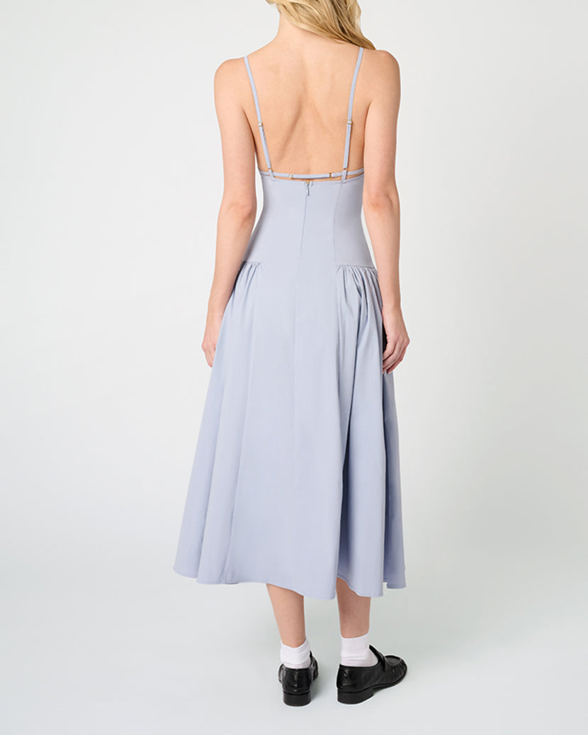 Flare Panel Midi Dress | Powder Blue