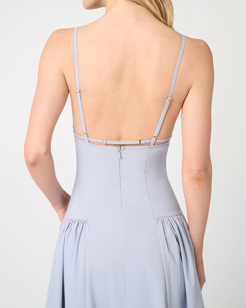 Flare Panel Midi Dress | Powder Blue