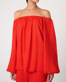 Off The Shoulder Top | Vibrant Red