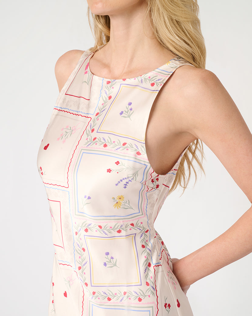 Boat Neck Slip Dress | Ivory