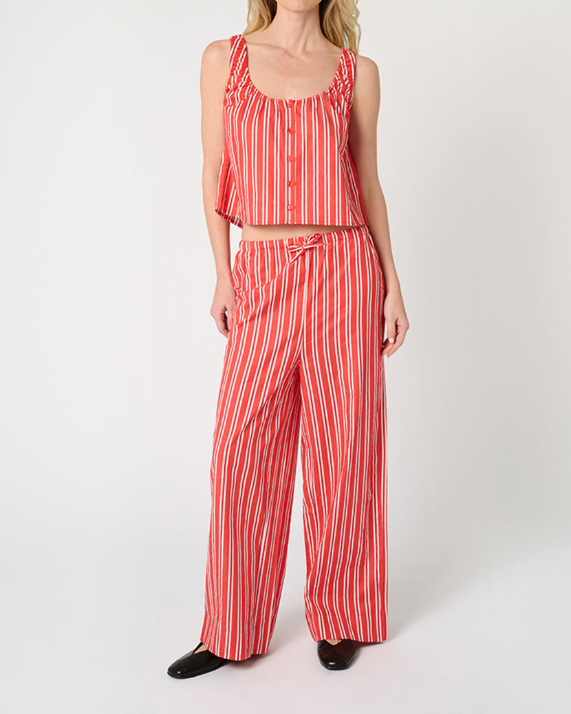 Tie Waist Pant | Vibrant Red