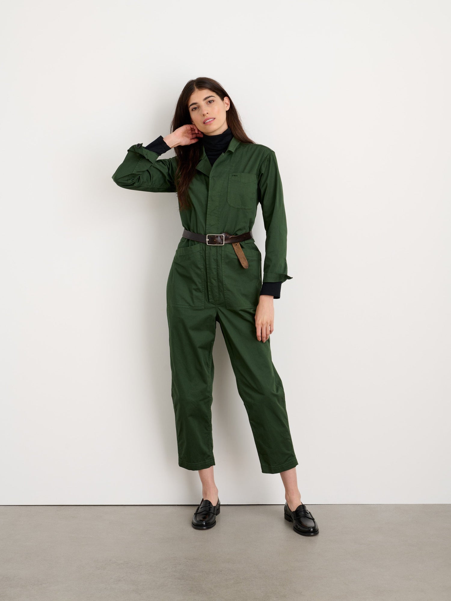 Women | Standard Jumpsuit | Cotton Twill Pine Needle