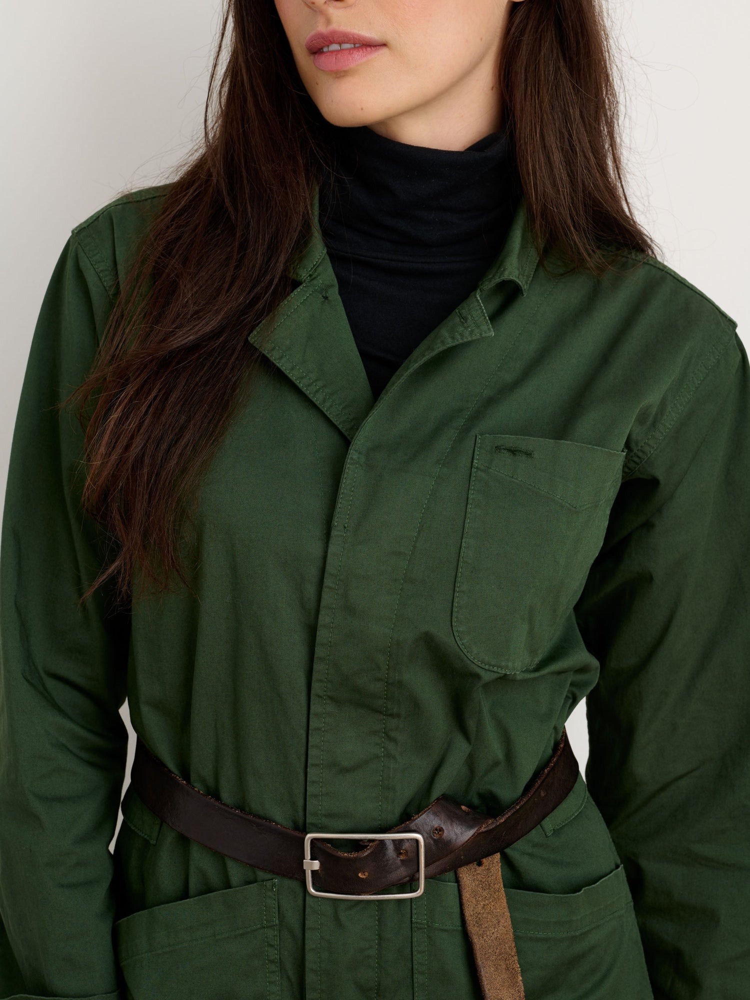 Women | Standard Jumpsuit | Cotton Twill Pine Needle
