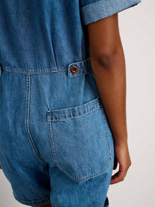 Women | Standard Short Jumpsuit | Denim Medium Wash