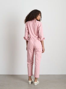 Women | Standard Zip Jumpsuit | Herringbone Blush Pink