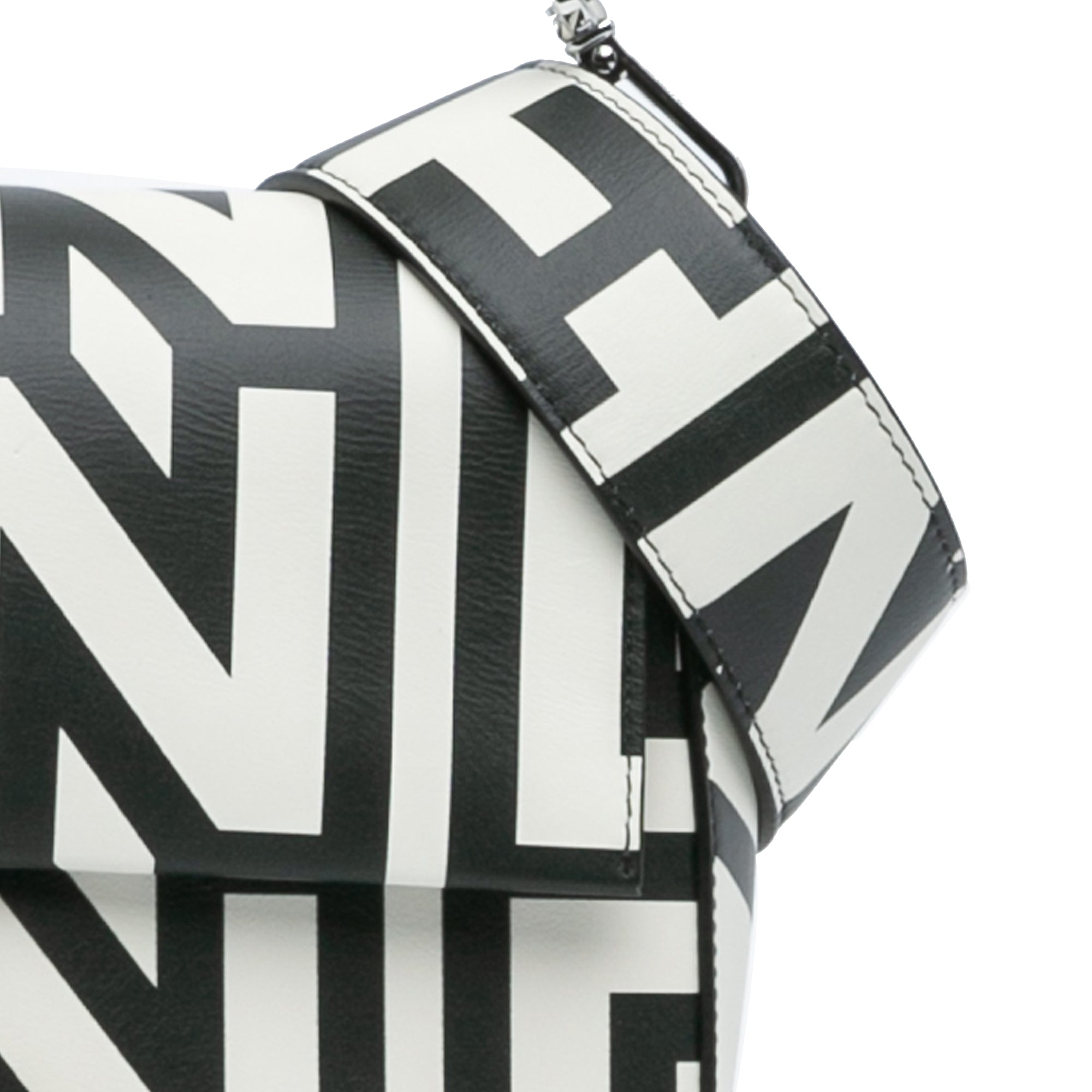 Fendi | Pre-Owned Marc Jacobs Nappa Vitello King Logo Print Baguette Phone Pouch Satchel | White