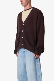 Waffle Cardigan Sweater | Brown