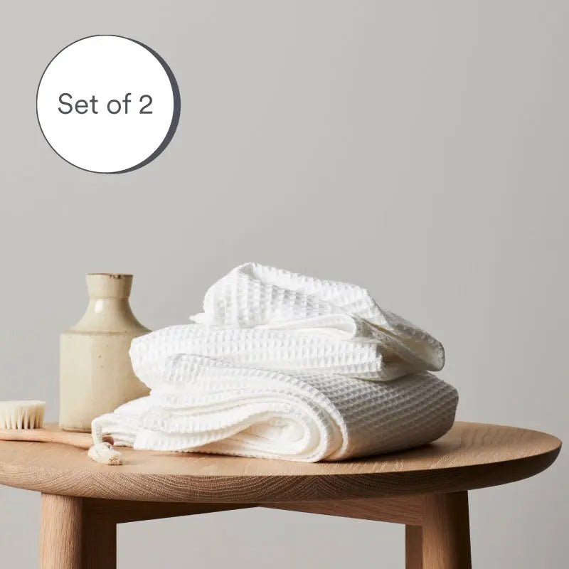 (Set of 2) CleanBamboo® Waffle Towels | Wash Cloth | Cloud