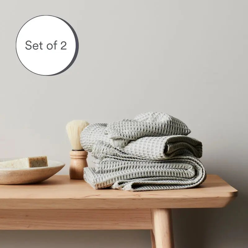 (Set of 2) CleanBamboo® Waffle Towels | Hand Towel | Sage