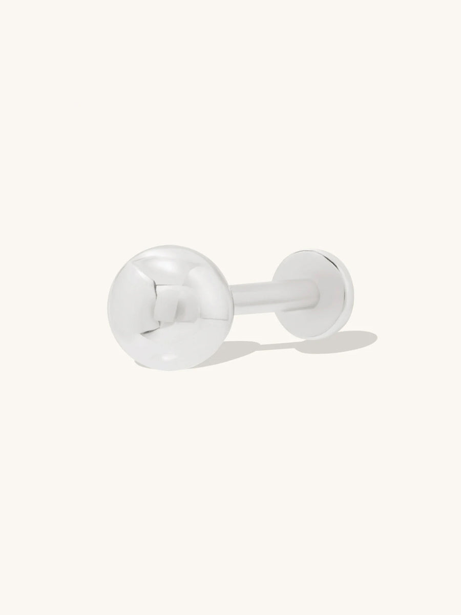 Classic 4mm Flat Back Earring | Silver Rhodium Plated Brass