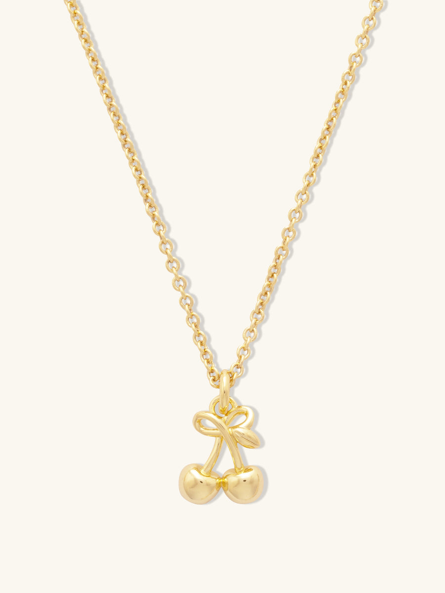 Cherry Necklace | 14K Gold Plated Brass