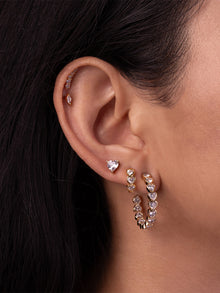 Heart Hoop Earrings | 5A Grade Cubic Zirconia | 14K Gold Vermeil